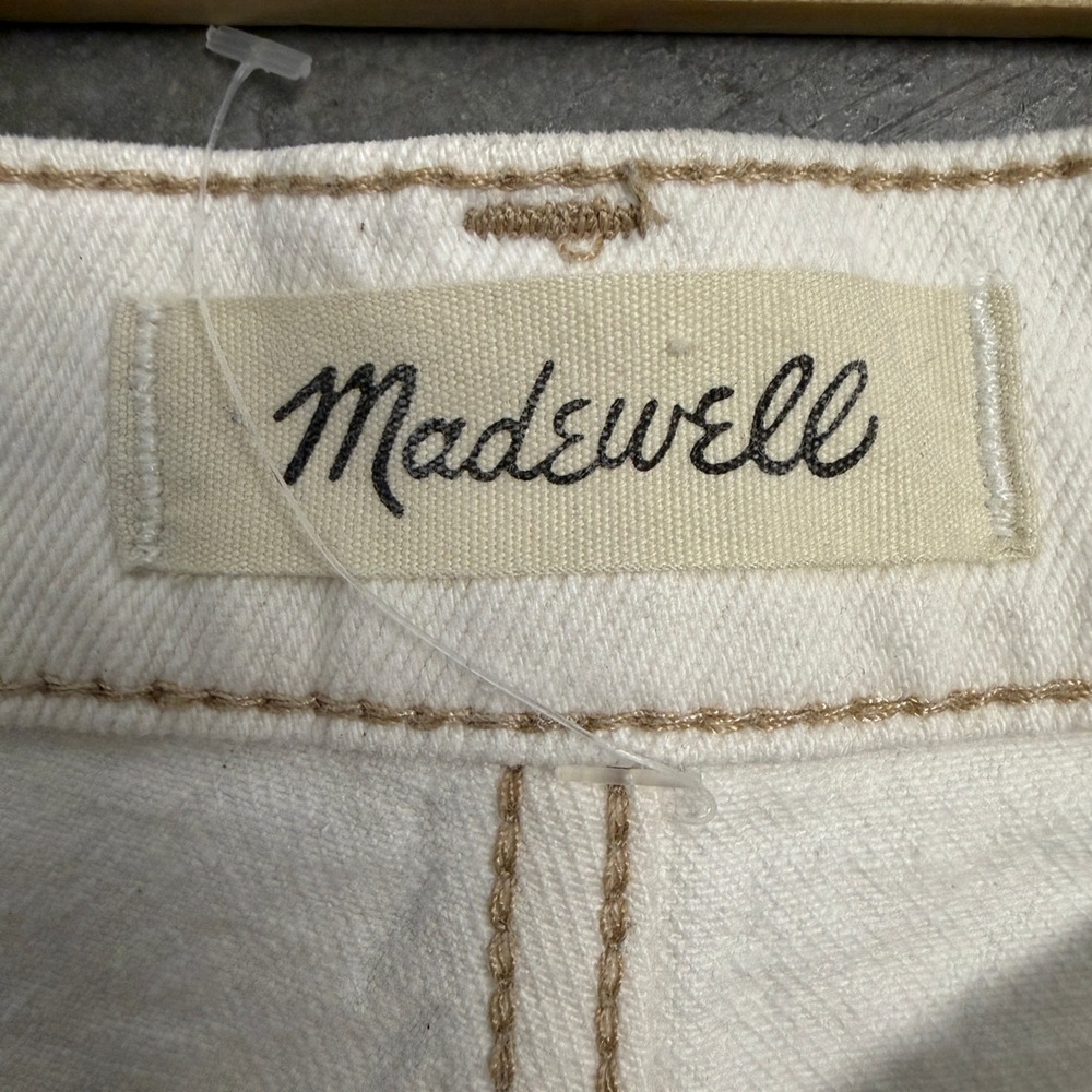 Madewell Slim Demi-Boot Jeans Off-White Cream High Rise Button Fly Size 27 - Picture 4 of 9